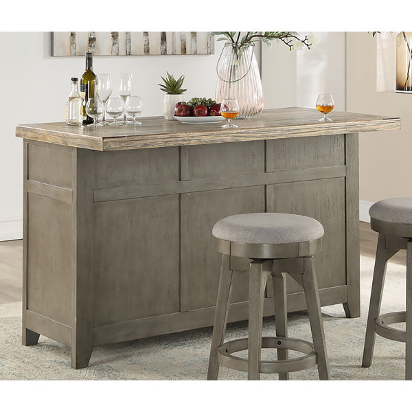 Three Posts™ Blissfield 60'' Wide Rolling Kitchen Island with Solid